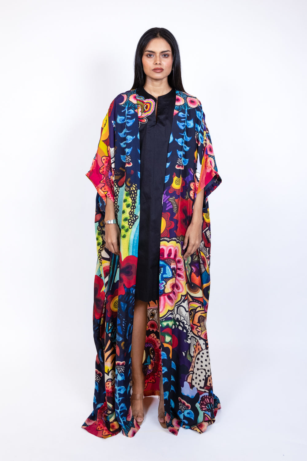 Printed long cape