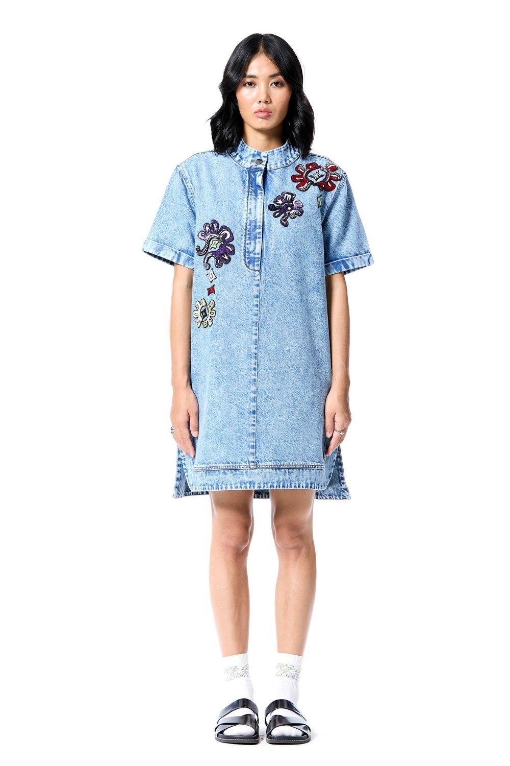 Neo Glow Denim Dress