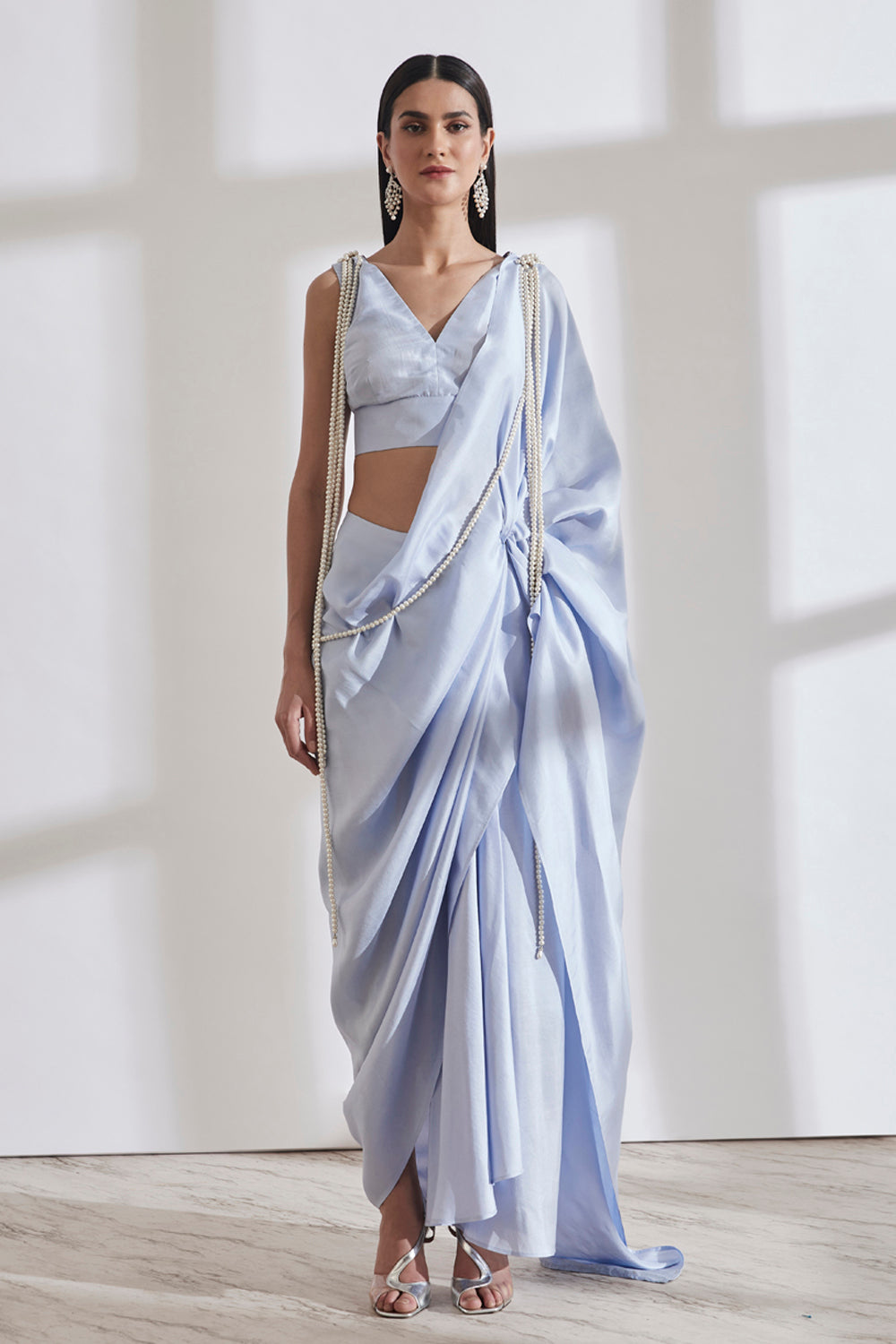 Masai Godet Sari with Vik Blouse and Pearl Pallu
