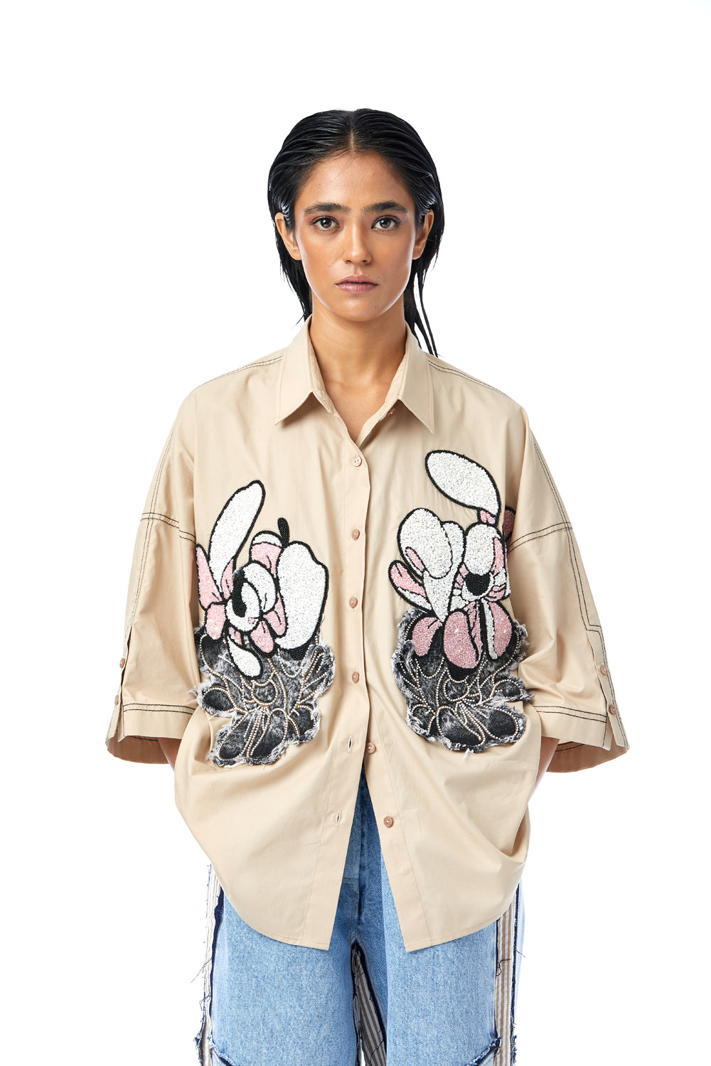 'Warped Vine' Dual Embellished Shirt