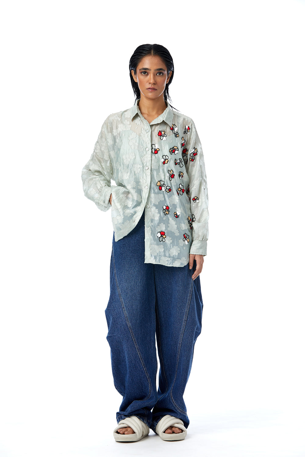 ‘Azure’ Embellished Shirt