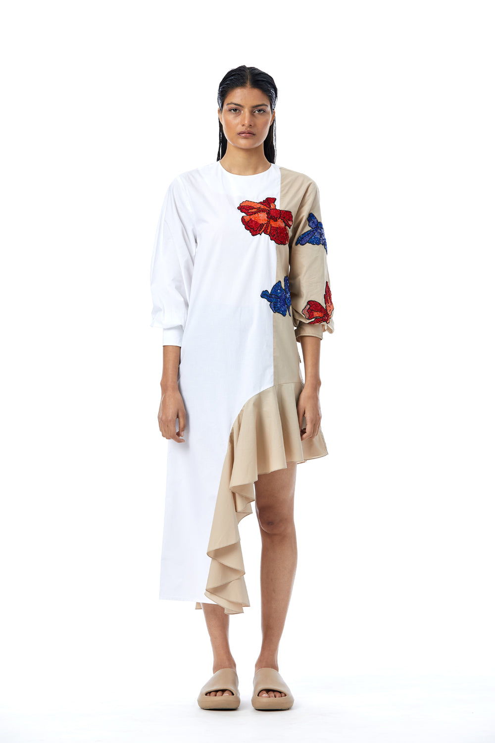 ‘Nia’ Embellished Cascade Dress