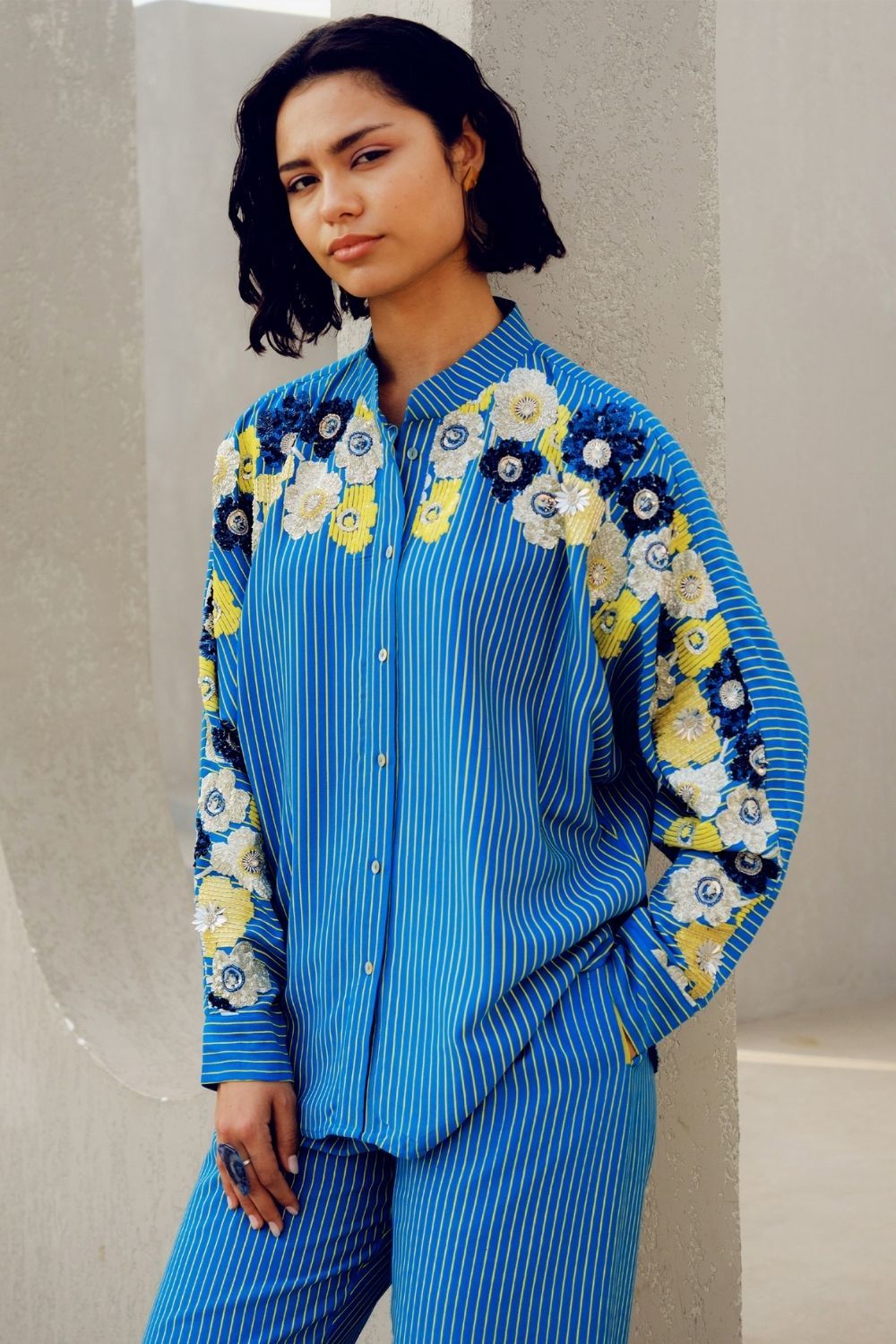 BLUE CHOLE KIMONO SHIRT