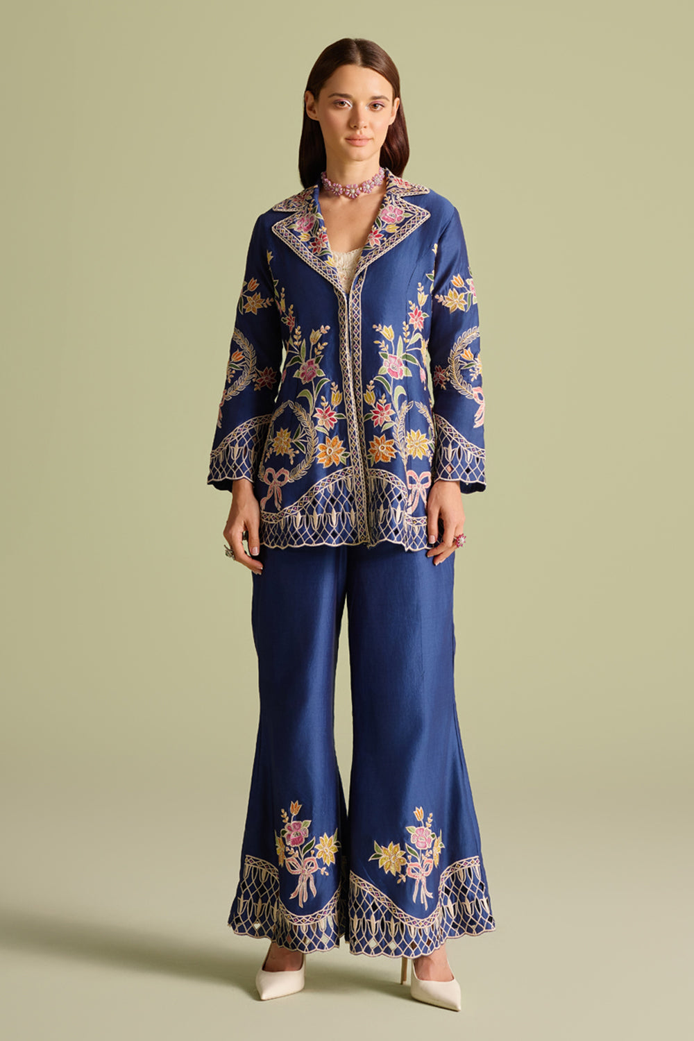 Indigo Applique and Threadwork Jacket
