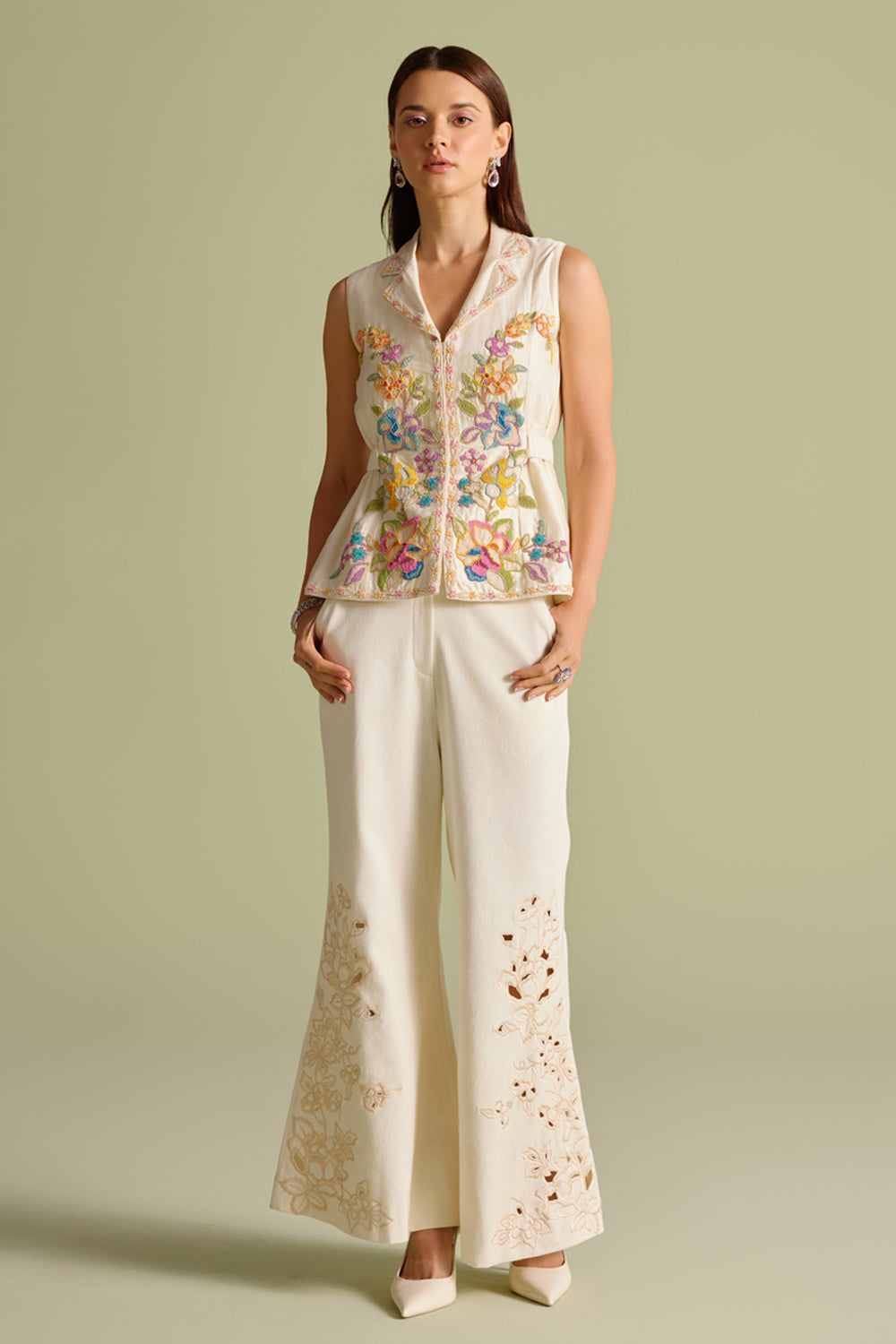 Ivory Cordwork and Beadwork Waistcoat