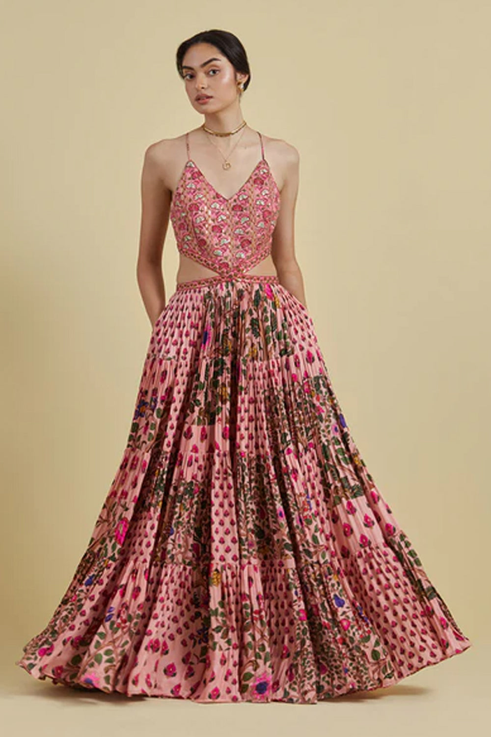 Ghagri Dusty Pink Maxi Dress