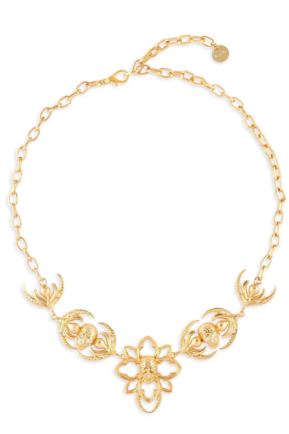 Gold Skull Garden Necklace