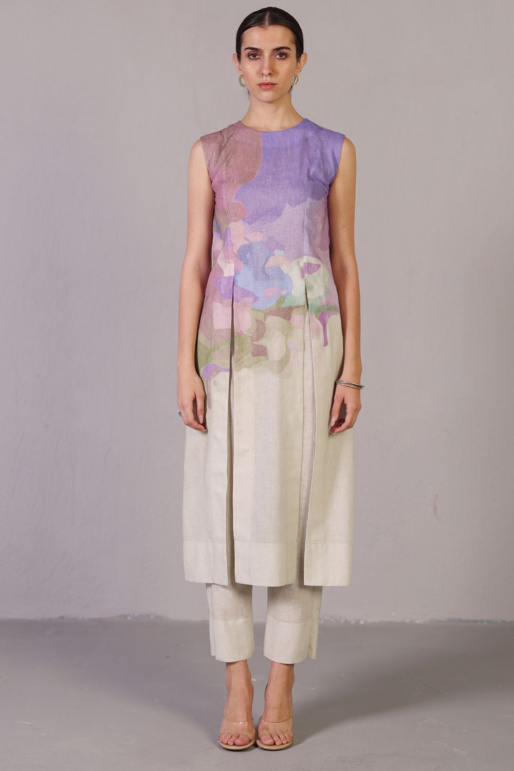 Diffuse pastel multicolour kurta set