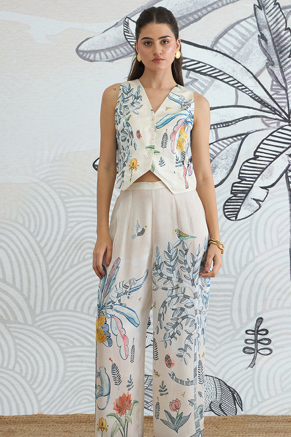 Jungle Waistcoat Top With Pants