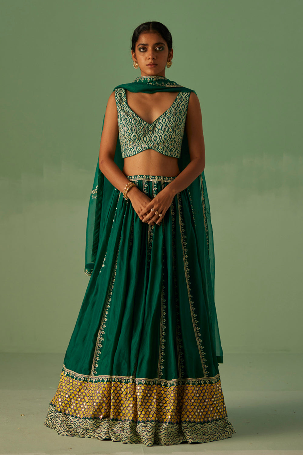Emerald Green Lehenga Set