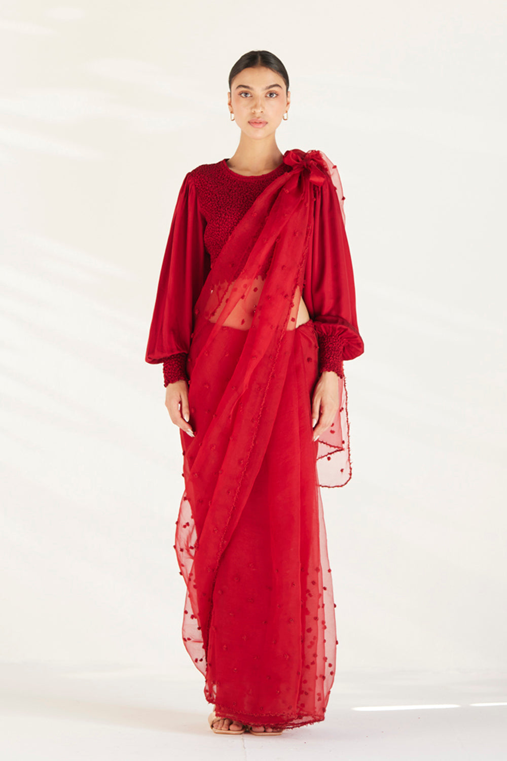 Red Amaryllis Saree