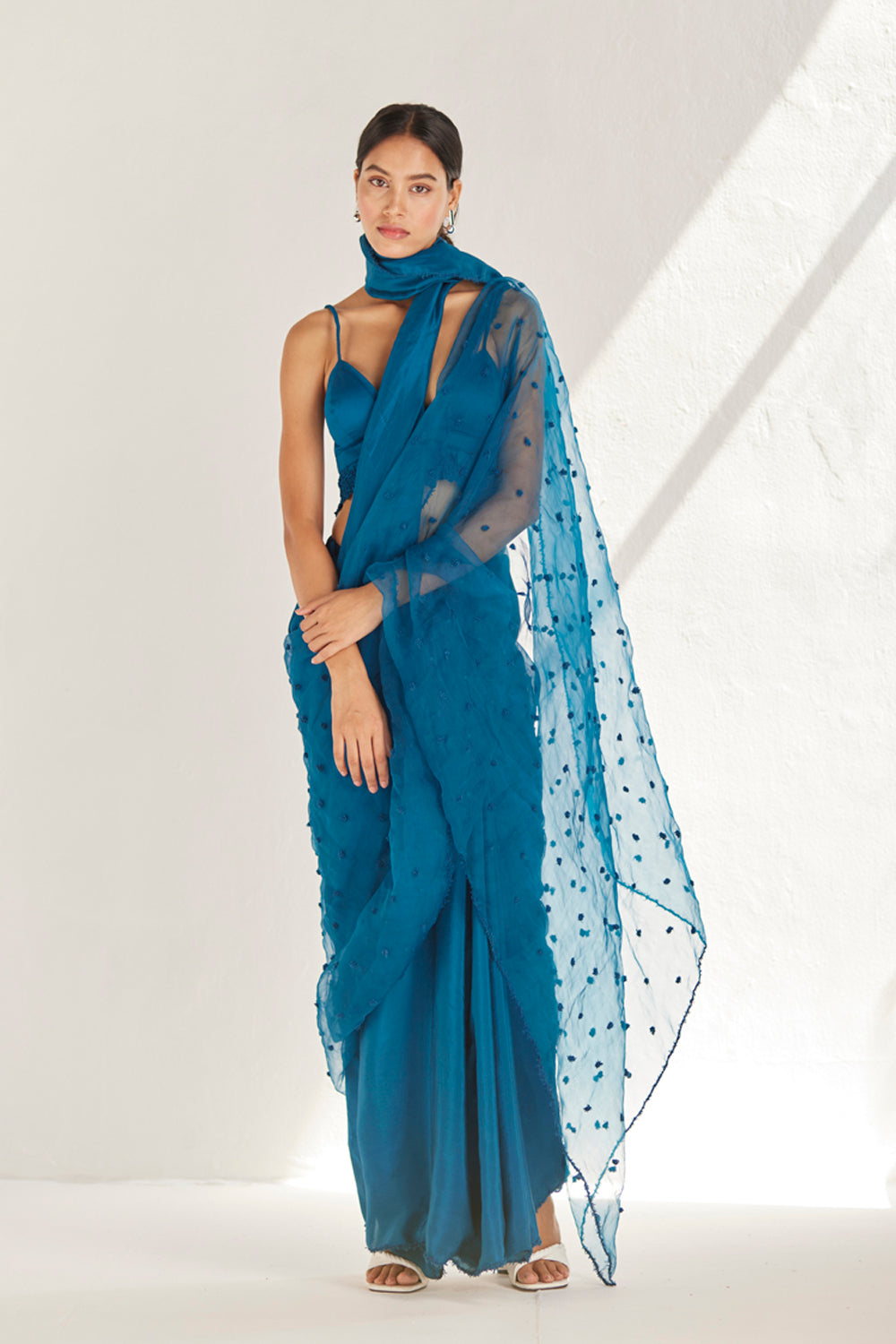 Blue Heather Saree Set