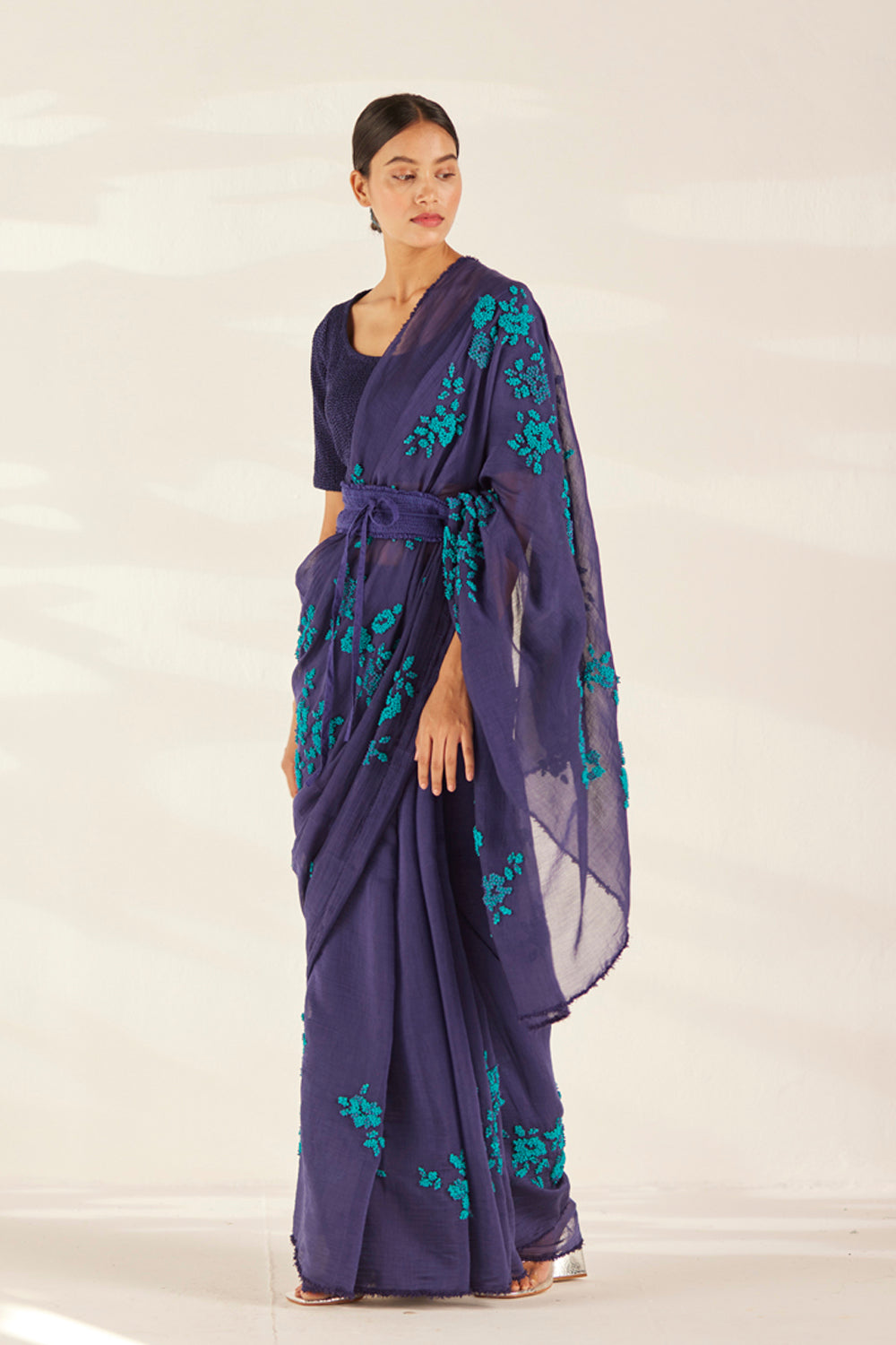 Plum Lapis Saree Set