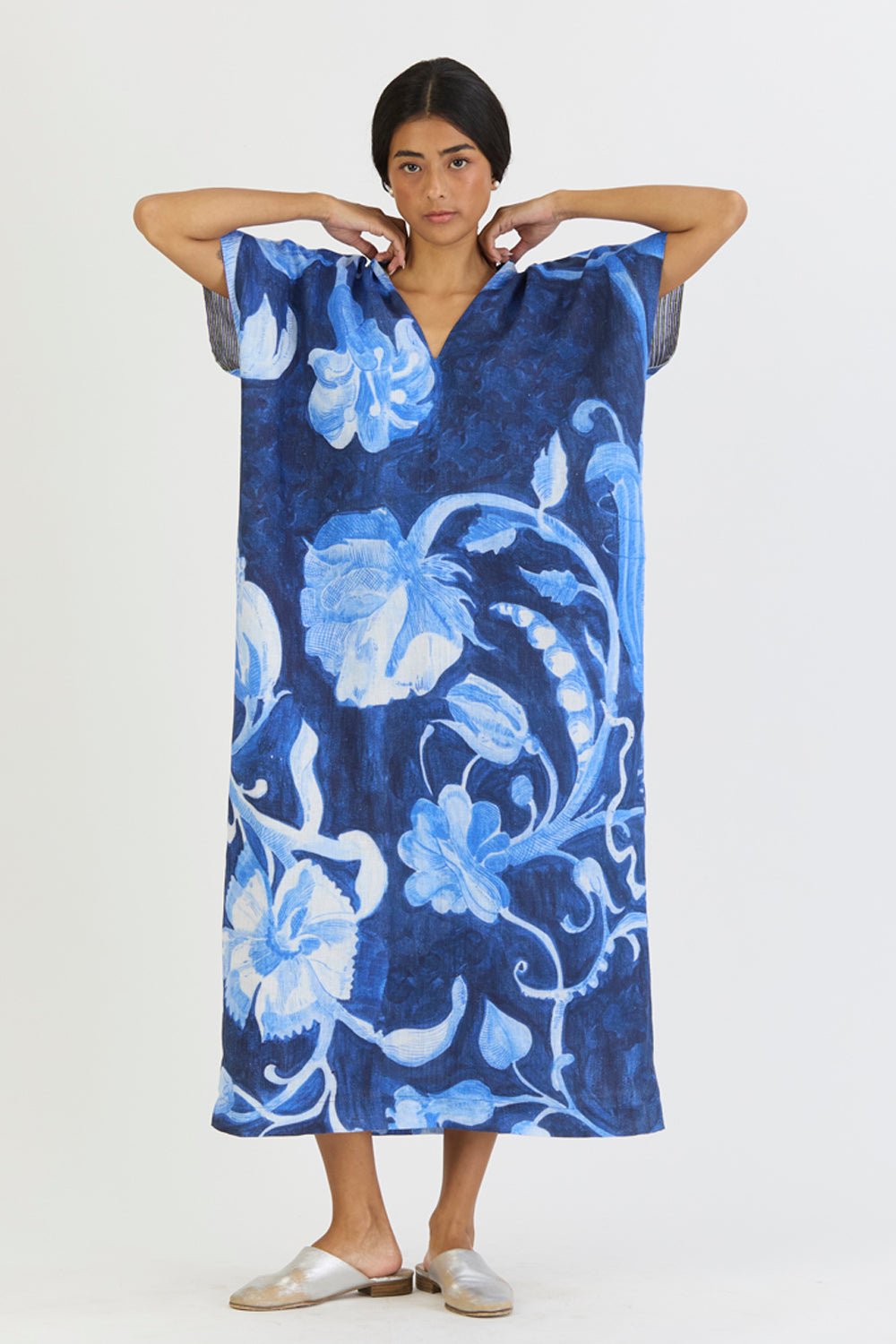 Bilberry Linen Kaftan Dress