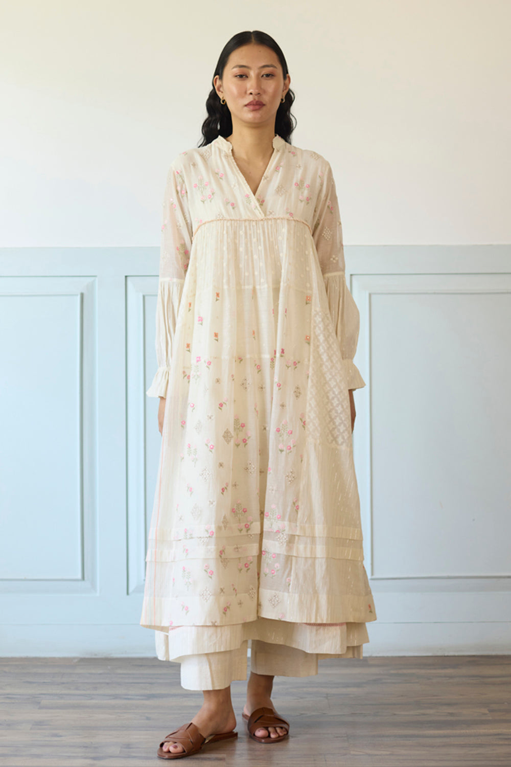 White & Pink Overlay With Dress