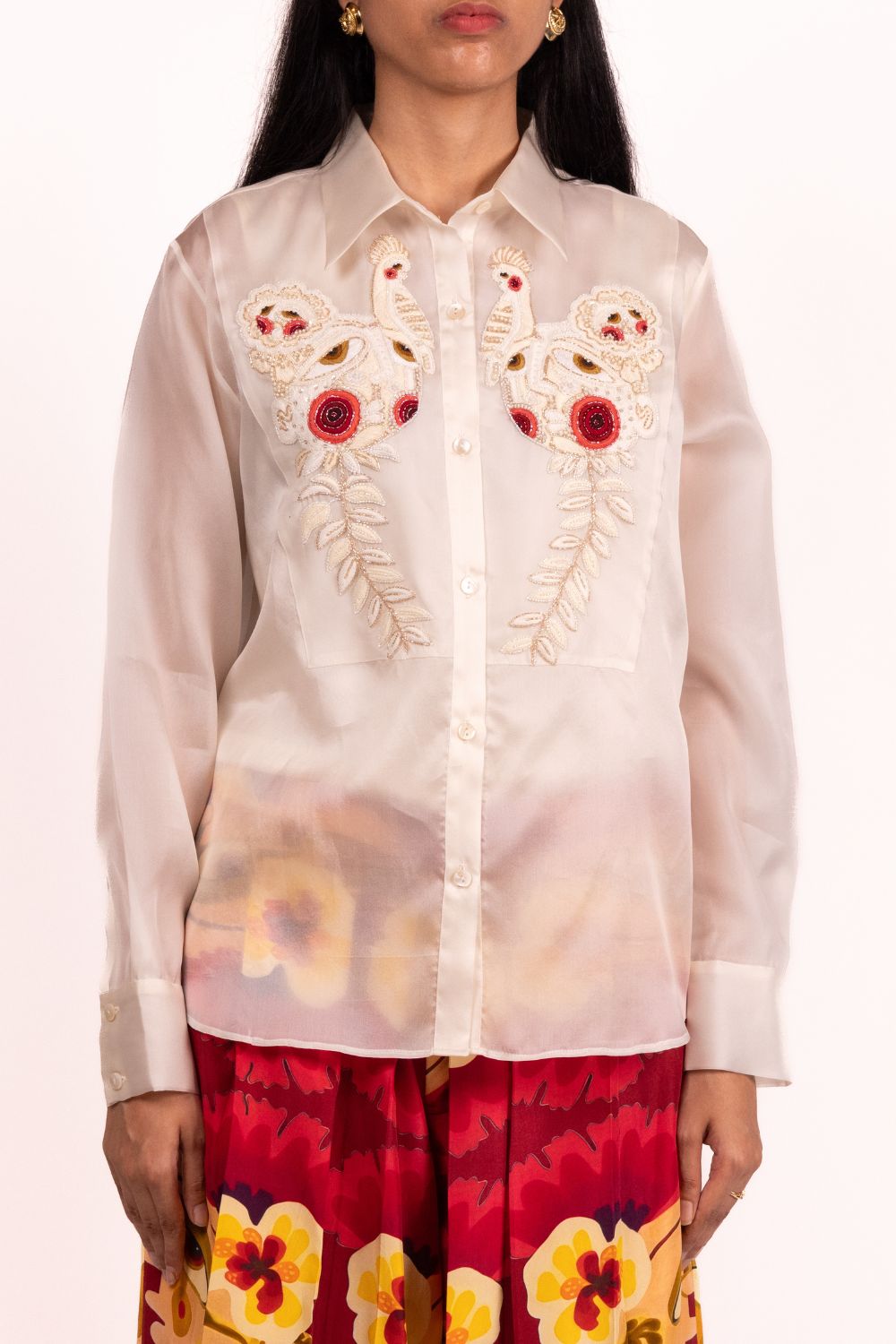 Foliage Patch two Embroidered Shirt
