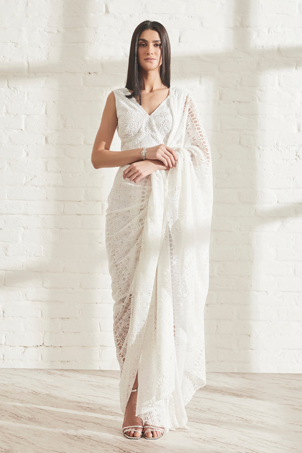 Godet Sari with Masai Top