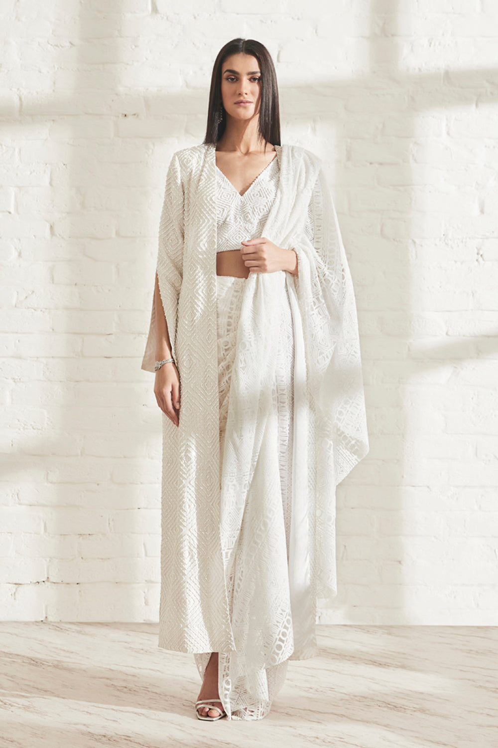 Godet Sari with Masai Top and Masai Jacket