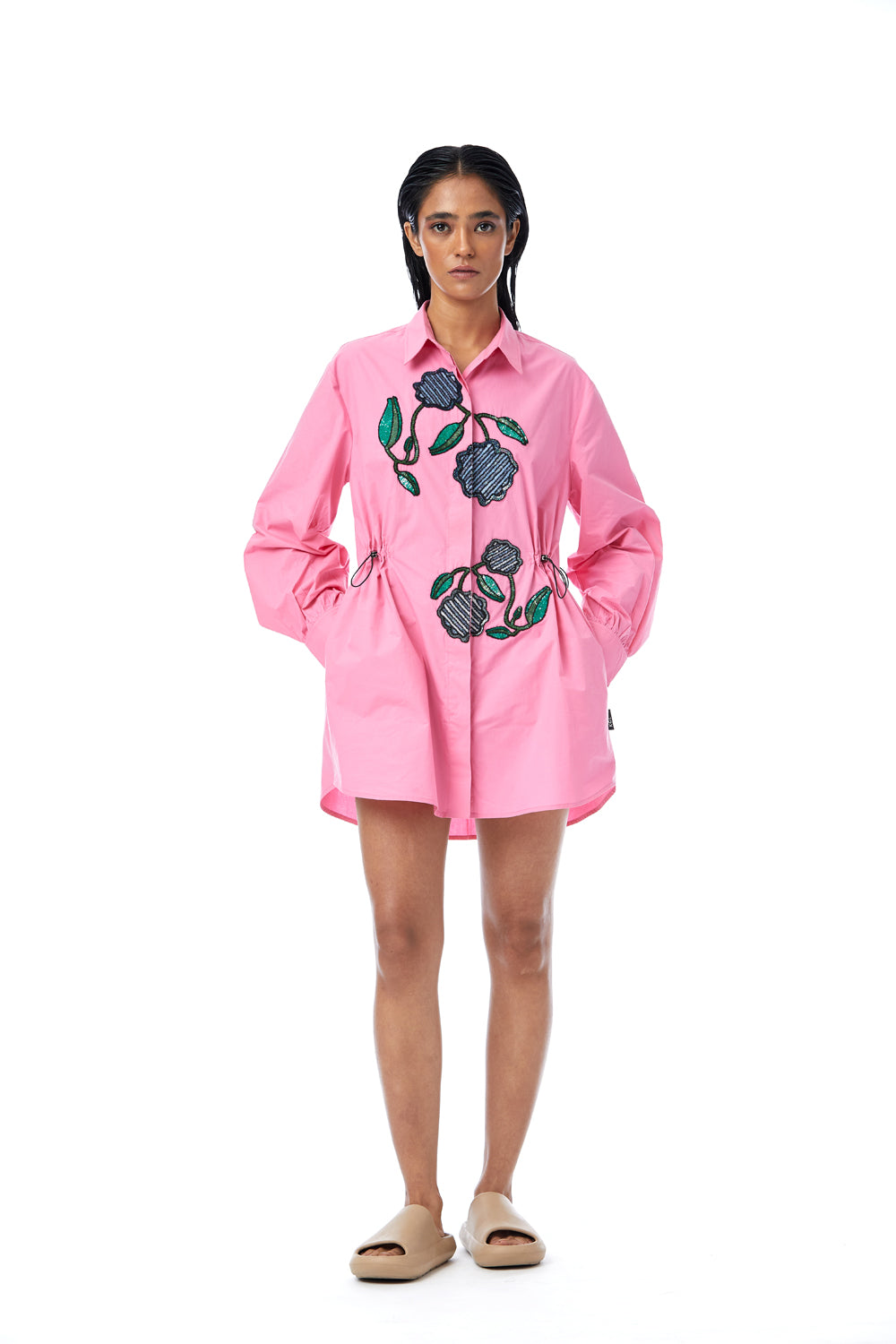 ‘Gia’ Embellished Shirt Dress