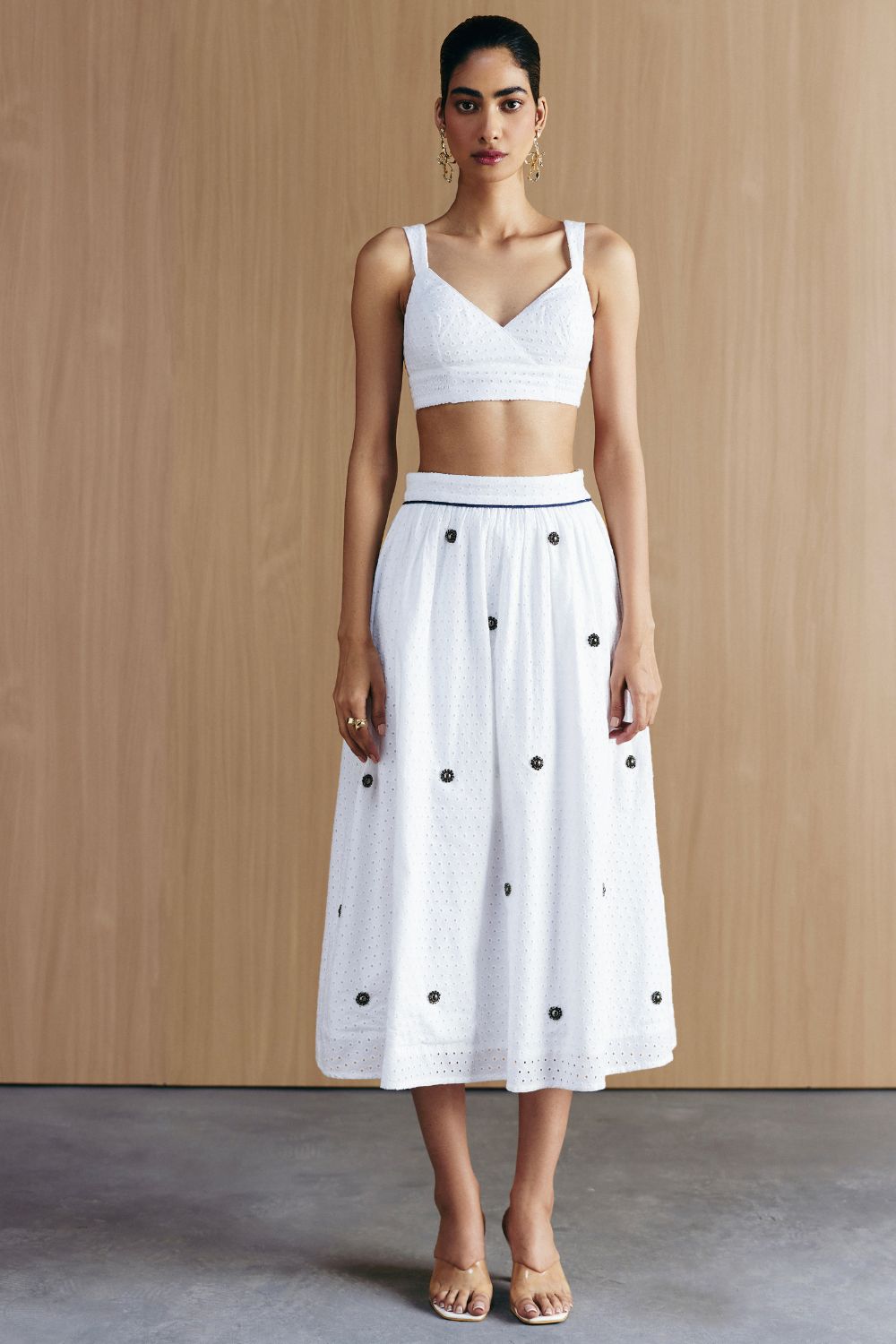 SCHIFFLI EMBELLISHED SKIRT