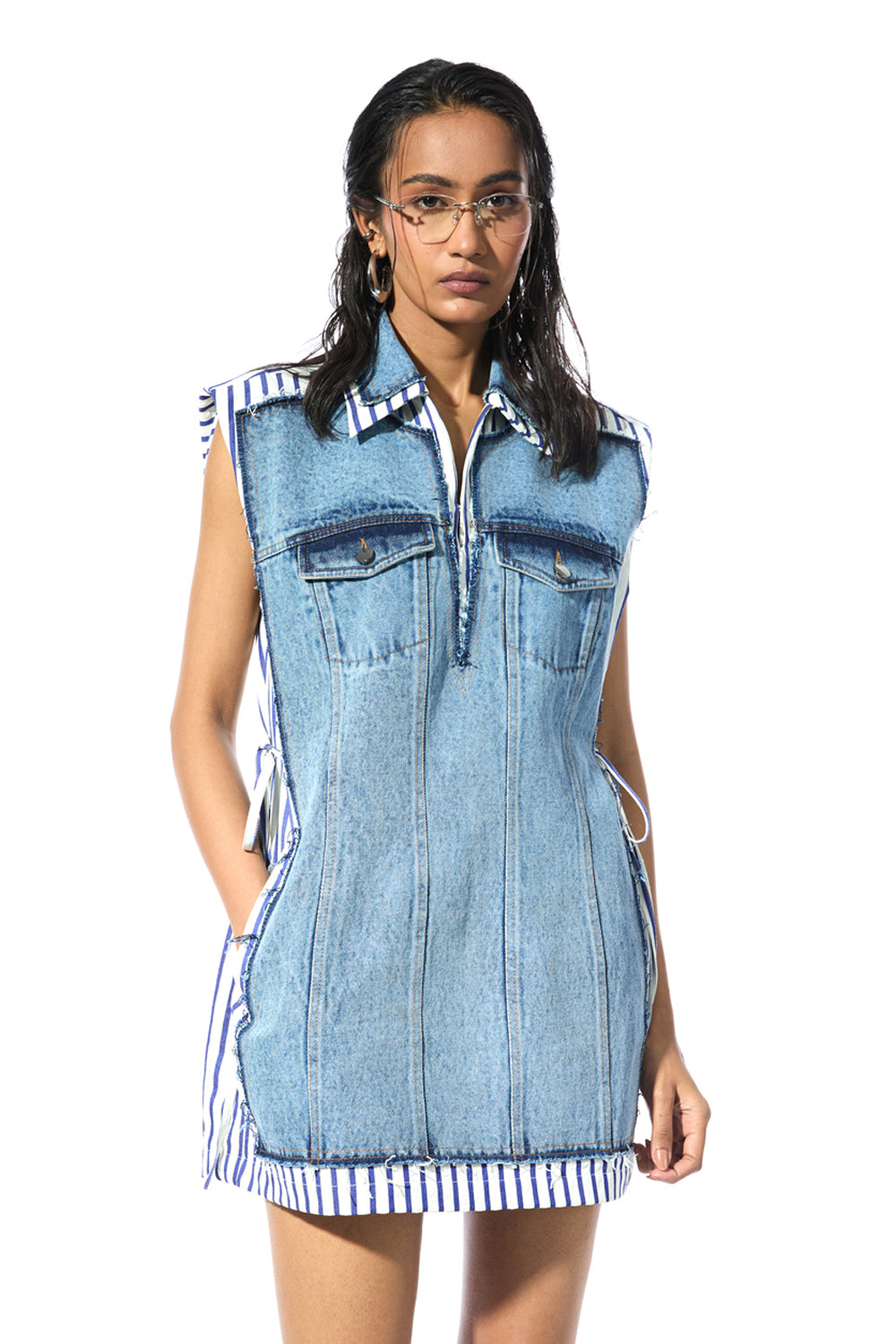 'Frayline' Denim Dress