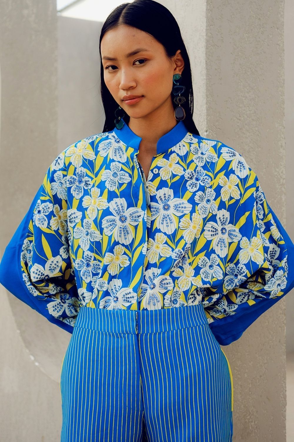 BLUE ILLUSION KIMONO SHIRT