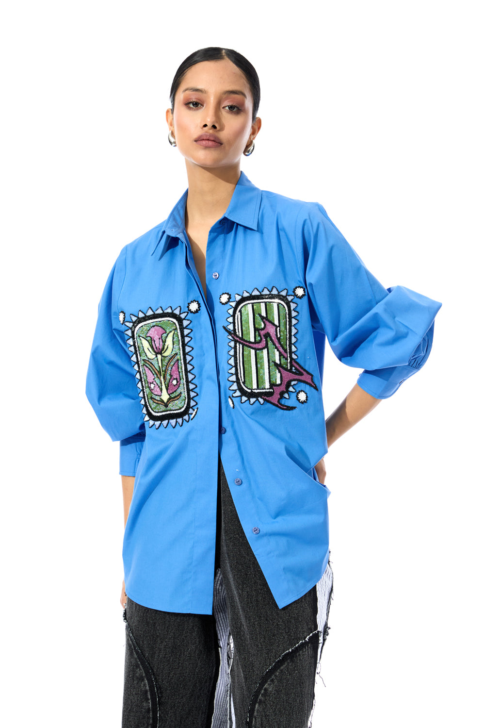 'Inkrune' Blue Shirt