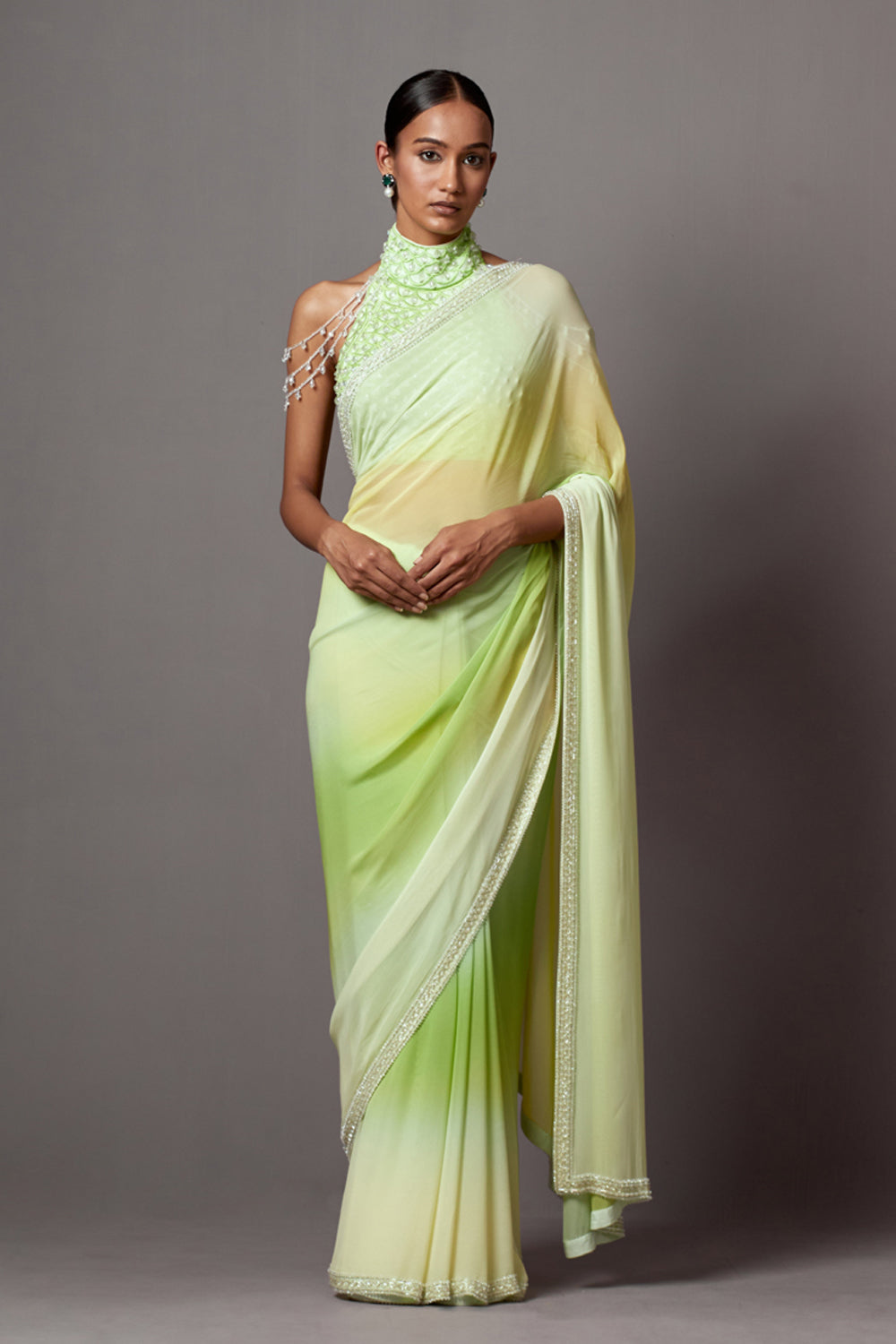 Ombre Green Saree