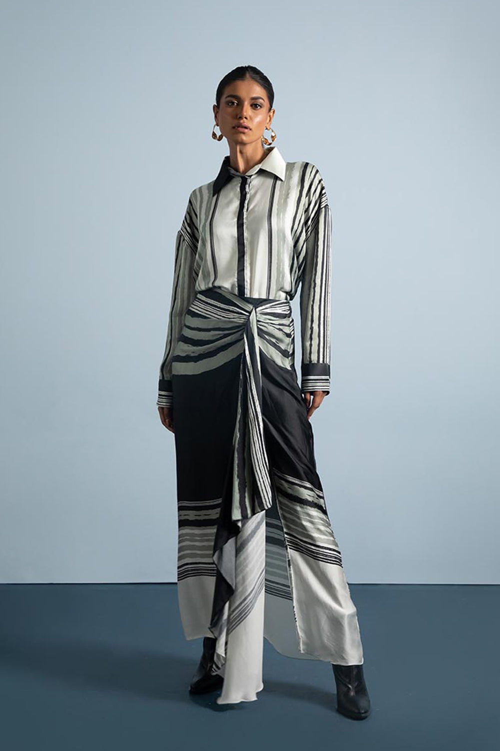 Drape Skirt With Shirt