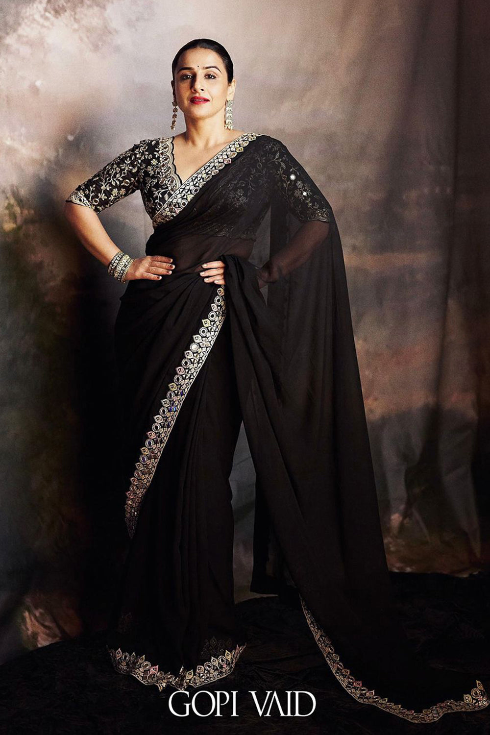 Vidya Balan In Meili Saree Set