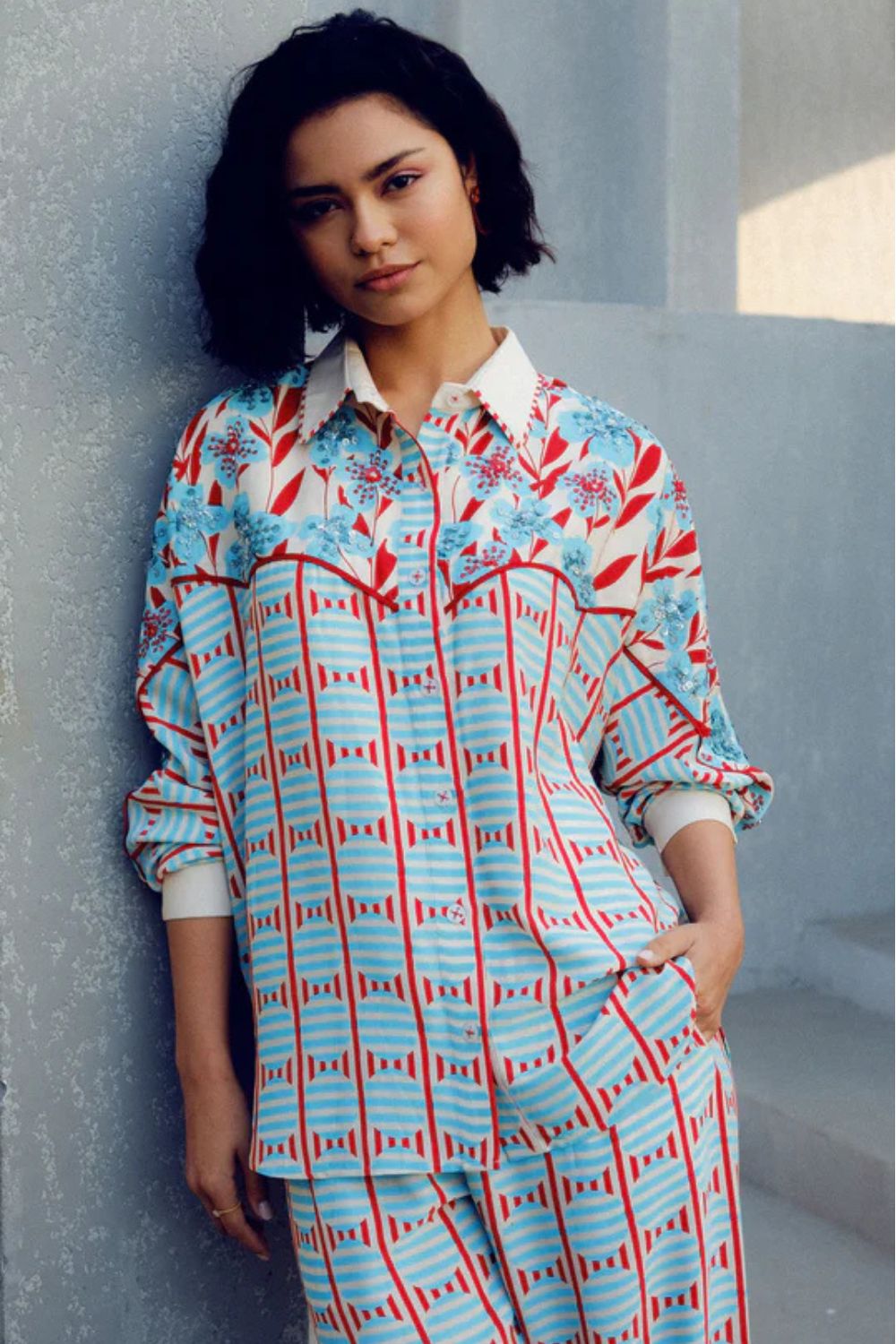 WHITE PRINT PLAY KIMONO
