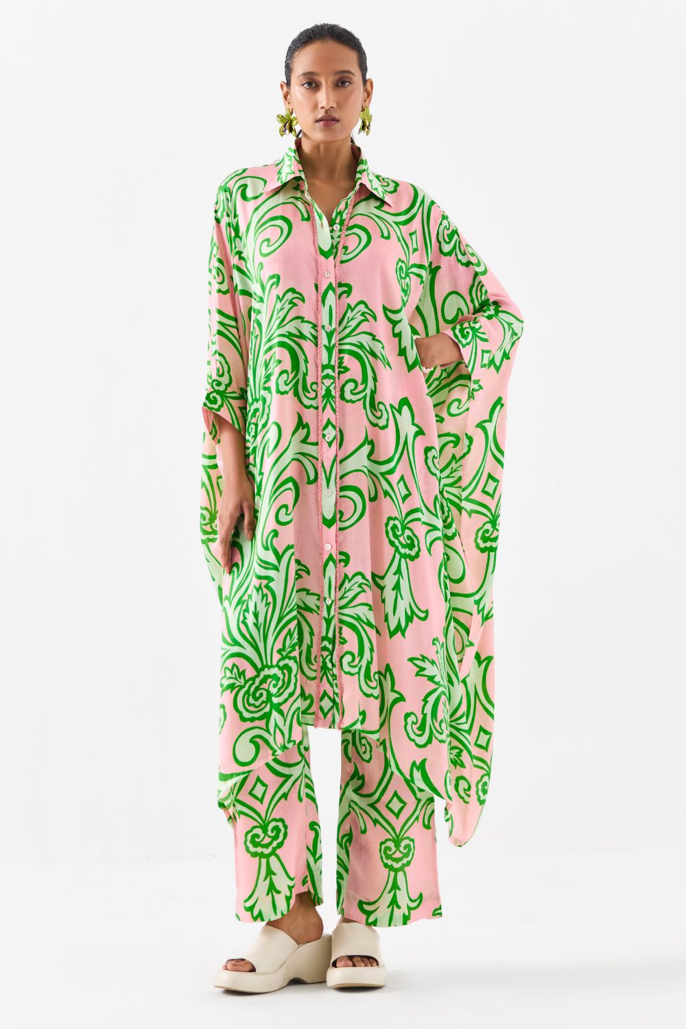 LA PAZ FRONT BUTTON KIMONO KURTA AND PANTS