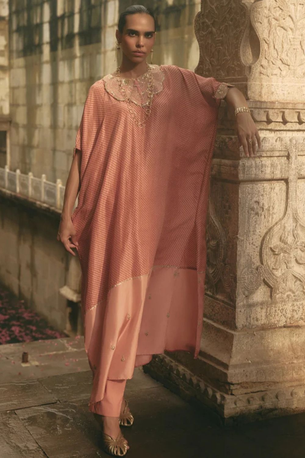 Rose Jaipur Kaftan Set
