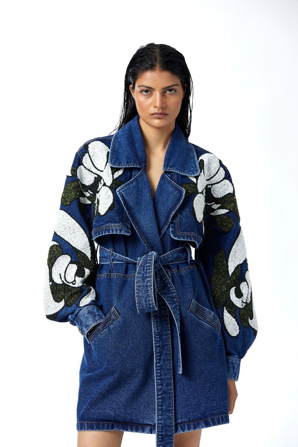 ‘Warped Vine’ Embellished Trench