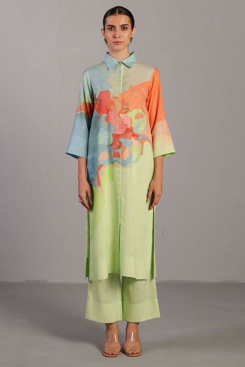 Diffuse multicolour kurta set