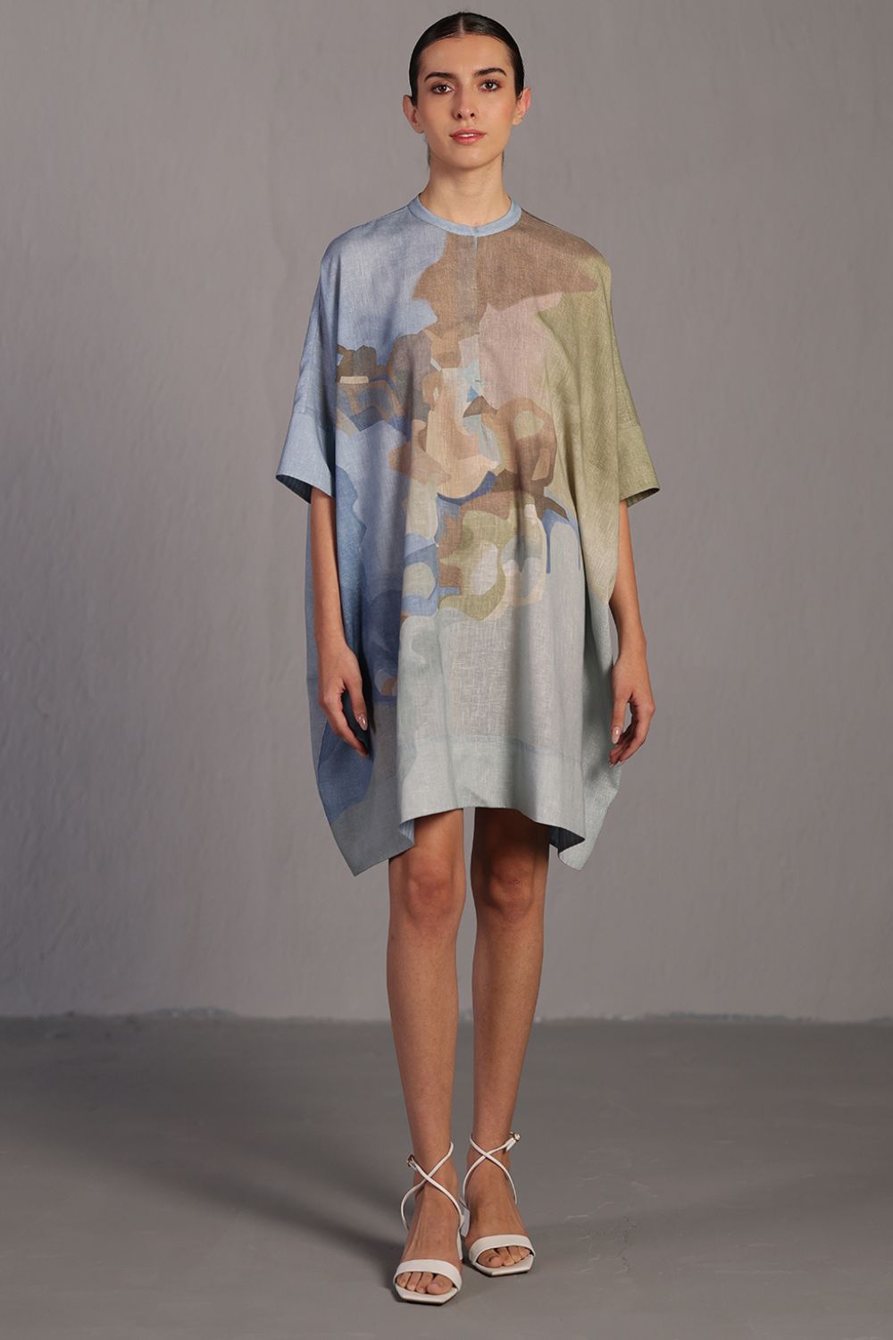 Diffuse pastel blue & green dress