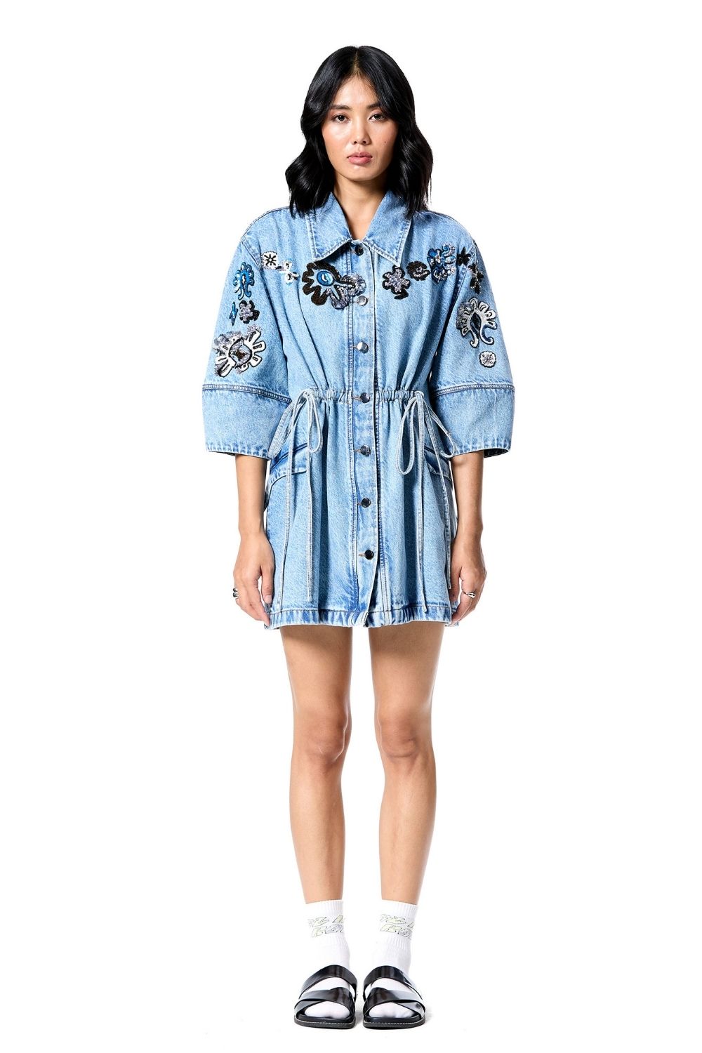 Star Root Denim Dress