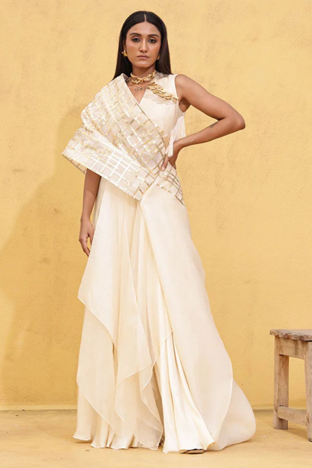 Glint Embroidered Top & Panel Sharara