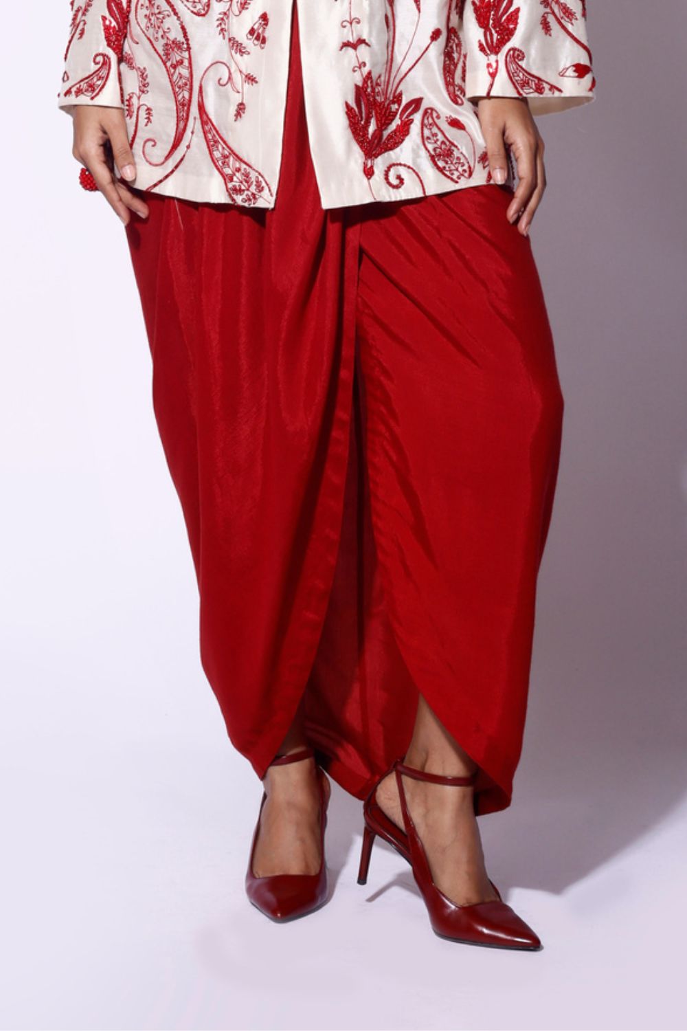 Red Drape Skirt