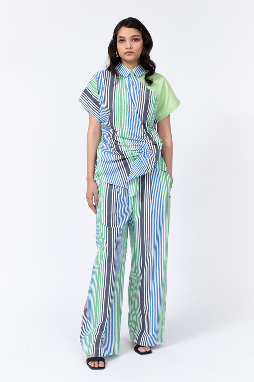 Multi Stripe Scrunch Top