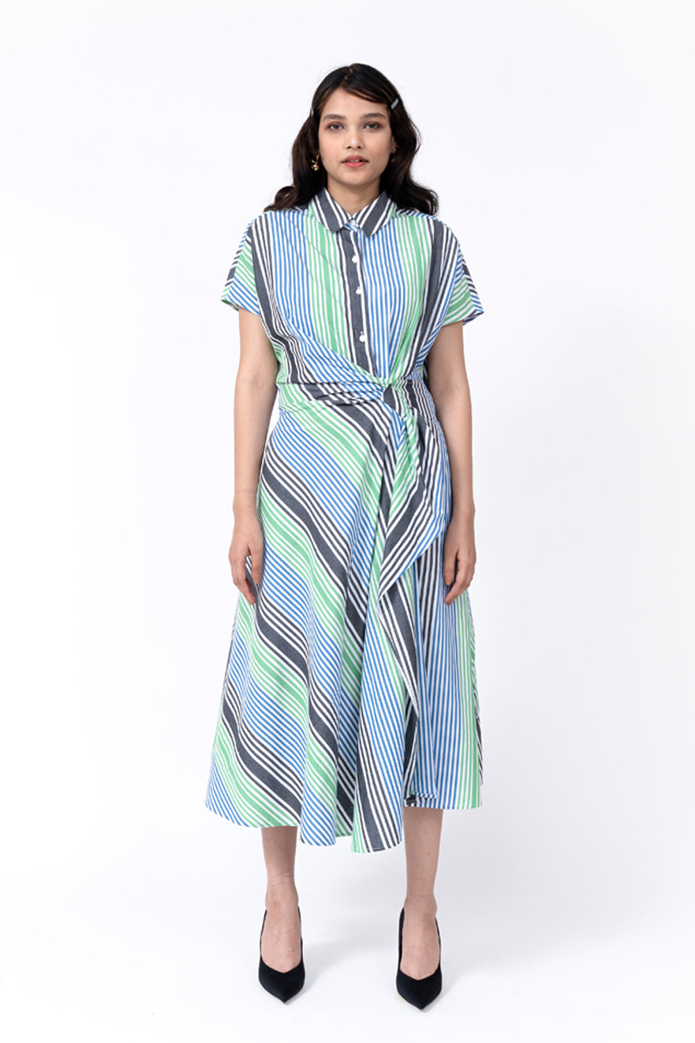 Multi Stripe Wrap Dress