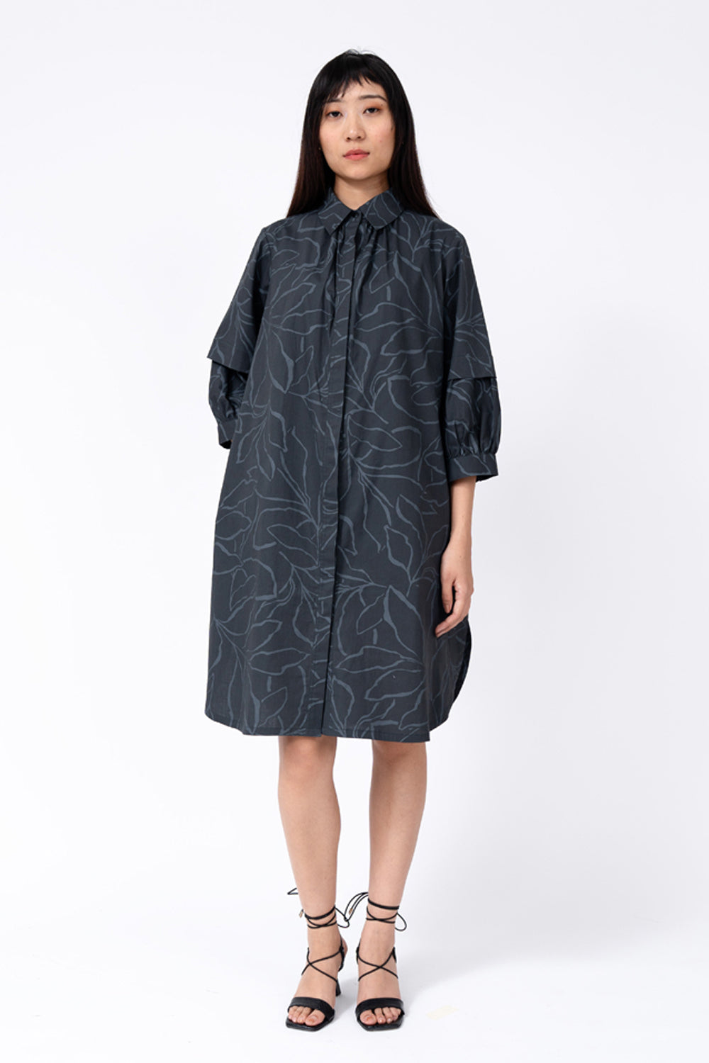 Abstract Leaf Print Fence Shirt