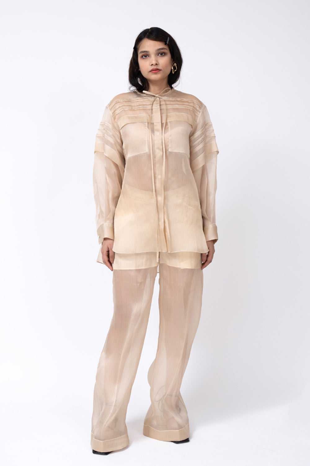 Organza Pleated Tunic