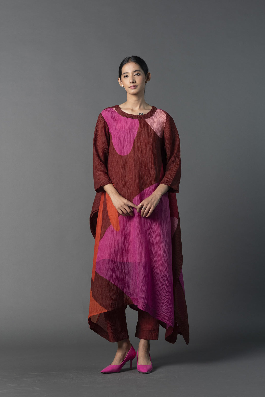 Array Side-drape Straight Tunic Set