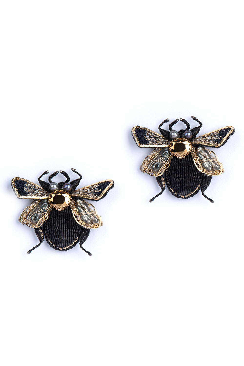 Scarab Black Earring