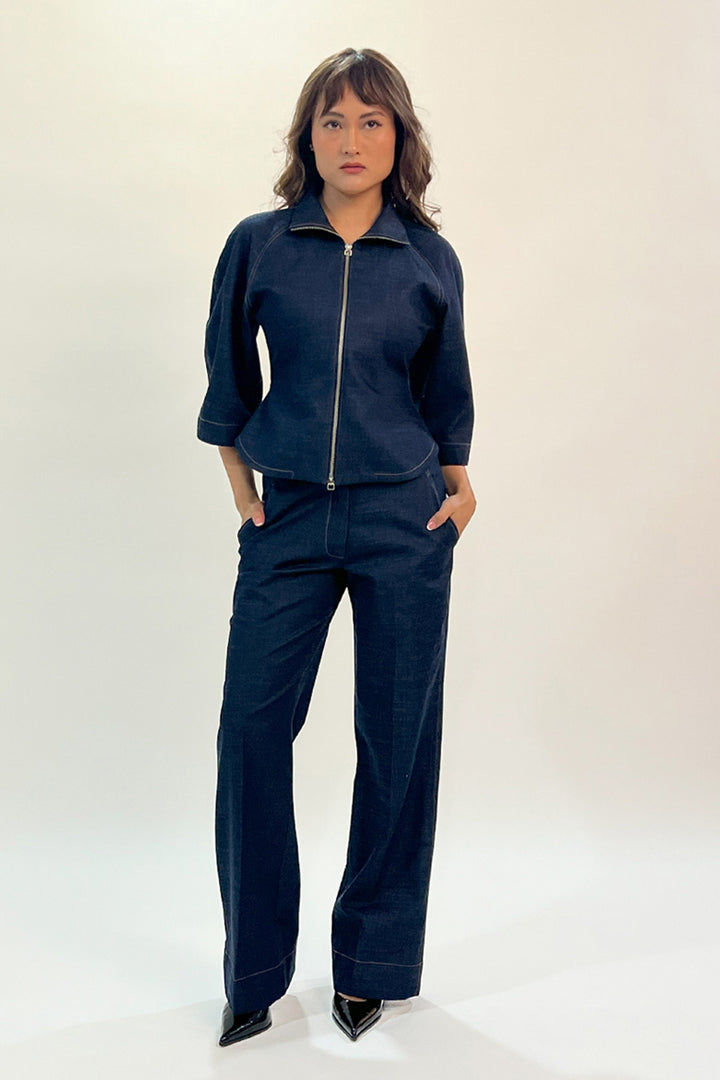 Flared Denim Pants