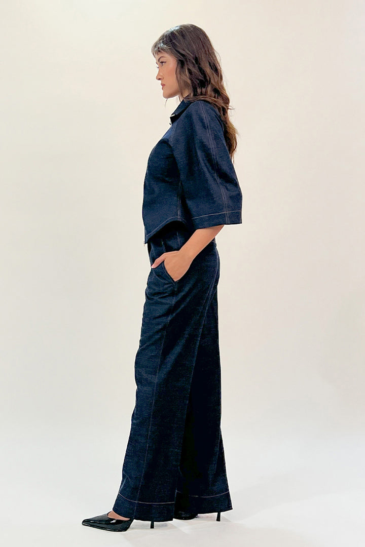 Flared Denim Pants
