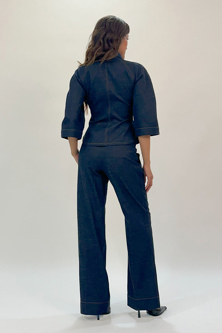 Flared Denim Pants