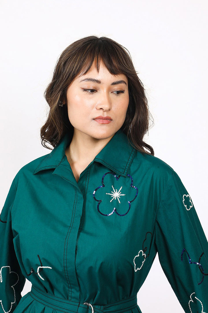 Ditsy Embroidered Fence Shirt
