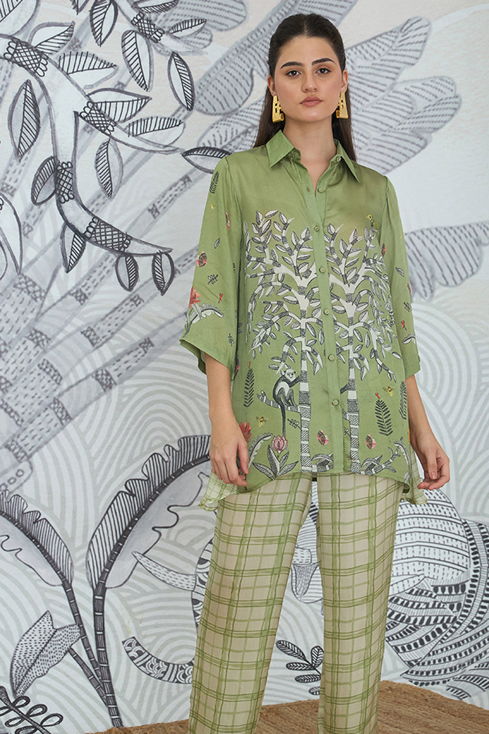 Asymmetrical Shirt With Pant